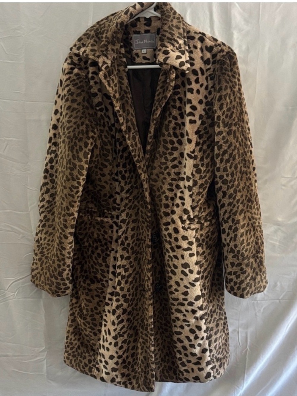 Juliet Michelle vintage Leopard Print Faux Fur Coat
